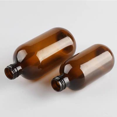 China Amber Plastic Lotion Bottle 200ml 500ml PET Cosmetic Bottles Packaging Plastic Cosmetic Bottle for sale