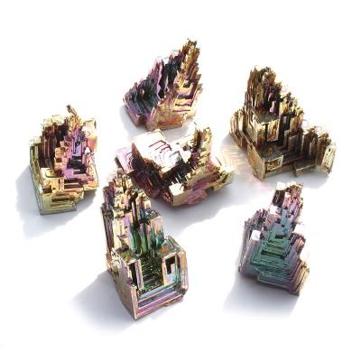 China Natural Raw Irregular Colorful Europe Bismuth Mineral Crystal For Healing for sale