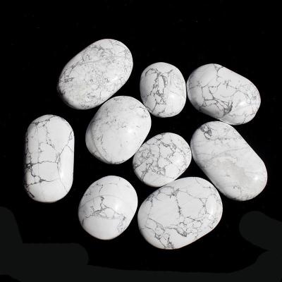 China Europe hand carvings polished natural white howlite palm crystal stone for sale