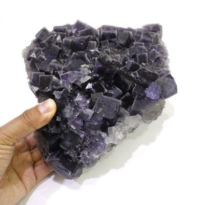 China Wholesale Natural Purple Fluorite Crystal Cluster Mineral Specimen from Europe for sale