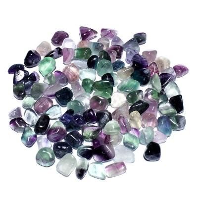 China Europe Wholesale Polished Natural Rainbow Fluorite Crystal Tumbled Stone for sale