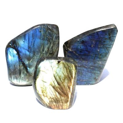 China Europe good quality polished natural labradorite crystal backing stone ornament for sale