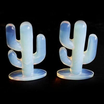 China Synthetic Stone Crystal Cactus For Home Decoration from Europe Opalite for sale