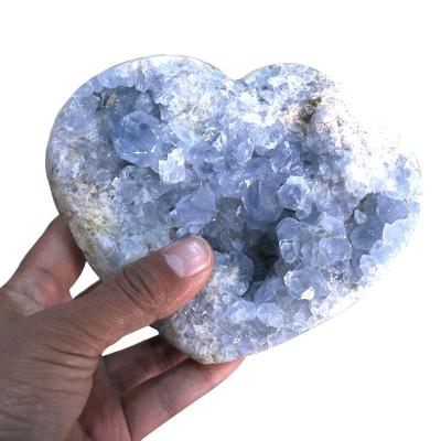 China Natural Blue Heart of Celestite Crystal Cluster Healing Quartz Crystal from Europe for sale