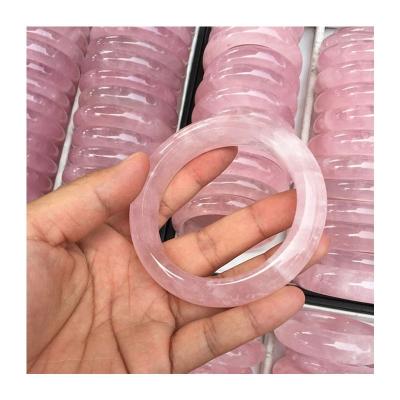 China Europe circle shaped natural rose quartz crystal bracelet good quality for girl for sale