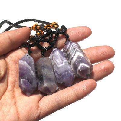 China Natural Europe Amethyst Crystal Double Towers Amazing Crystal Dream Points For Pendant for sale