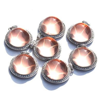 China Natural Crystal Europe Rose With Star Light With Amazing 925 Silver Pendant For Girl for sale