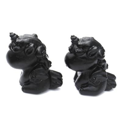 China Wholesale Bulk Natural Black Obsidian Crystal Unicorn Crystal Craft Gold Collect from Europe for sale