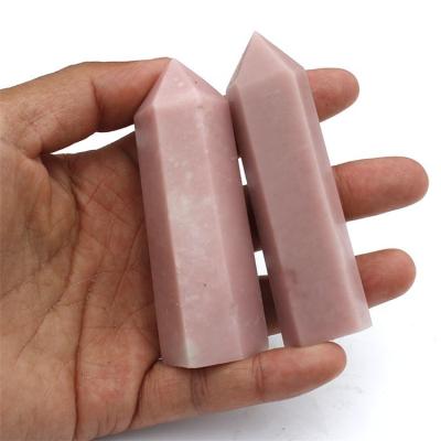 China Europe Bulk Wholesale Hand Cut Natural Pink Opal Crystal Tower for sale