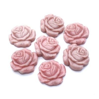 China Wholesale Bulk Natural Opal Crystal Stone Flower Craft For Pendant Or Ornament Of Europe Rose for sale