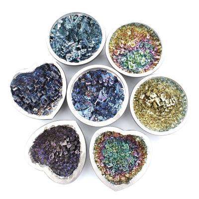 China Wholesale Different From Europe Shaped Natural Rainbow Bismuth Mineral Bowl for sale