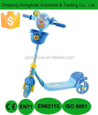 China PVC 3 scooter kid foot scooter full punch china with bell wind fan color box packing HDL-714 for sale