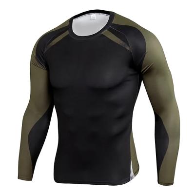 China Custom Print Gym Good Quality QUICK DRY Compression Workout Casual Black Cotton Shirts For Men Unisex Long Sleeve T-shirt for sale