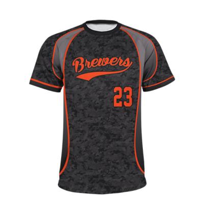 China Antibacterial cheap youth team design ustom camouflage pattern sublimation baseball shirt uniforms for sale