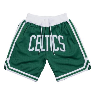 China Don Custom Men's Polyester Retro Old School Throwback Logo Basketball Mesh Zipper Embroidered Magic Just Shorts QUICK DRY for sale