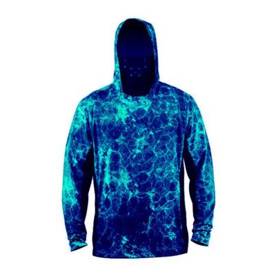 China Antibacterial Hood Shirts UV-Fishing-Dry Sublimation Uv Protection Quick Fishing Shirts Wholesale Custom Clothing Upf Mask Antibacterial Hoodies for sale