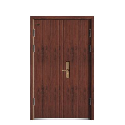 China Anti-Theft Hot Selling Luxury Front Entry Security Door Modern Design Steel Wooden Armored Door for sale