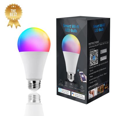 China 9W E27 E26 B22 Dimmable Alexa Bombilla Foco Inteligente Wifi Colorful Light Lamp Residential Outdoor RGB Led Smart Bulb Light Led for sale