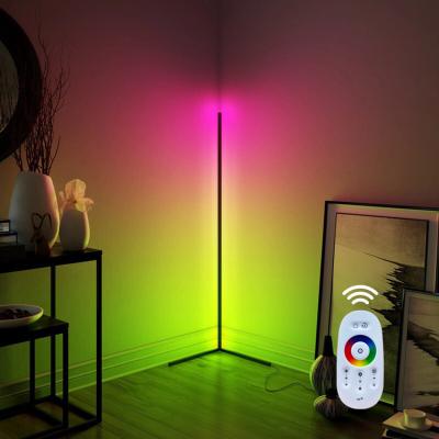 China Modern RGB Corner Color Changing Floor Lamps Lights Living Room Bedroom Dimmable LED Corner Lamp Standing Lamp for sale