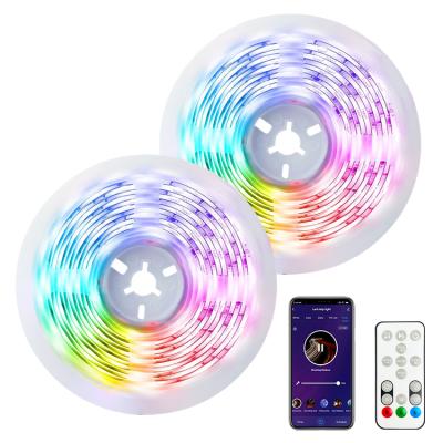 China Residential RGB Led Strip Light Home Decor With Wifi Tuya Smart APP Alexa For Home Party Remote Control for sale