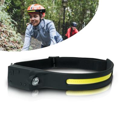 China All Outdoor Activity Wholesale Motion Head Lamp Flashlight 5 Modes Main Band Super Bright Mini Laser Hunting Miner Hyundai Lithium Battery Headlight for sale