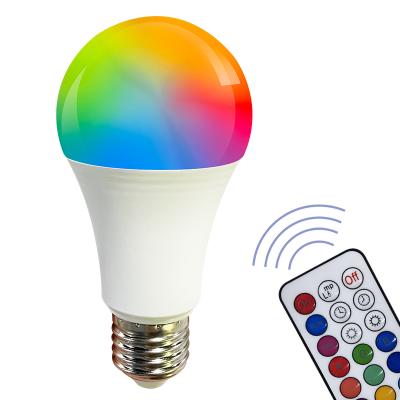 China Residential 7W RGB Led Light Bulbs E26 E27 B22 Pir Sensor Bulb Remote Control Color Changeable RGB Light Bulb for sale