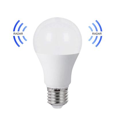 China Factory AC 100V-240V 8 Watt E26 E27 Residential Radar Motion Sensor LED Light Bulb Directly Automatically for sale