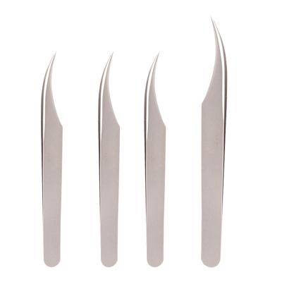 China Stainless Steel False Eyelash Tweezers Maker Tweezers Kit Set Whole Sale With Handle Eye Tweezers Custom Logo High Quality Sharp for sale