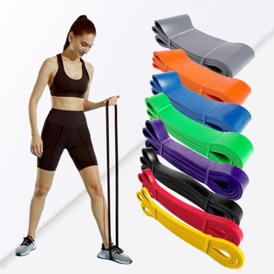 China Nature Custom Latex Long Resistance Bands Logo Power Resistance Bands Fitness Exercise Workout Pull Up Stretch Resistance Aid Loop Bands Set of 4 For Body Body yoga for sale