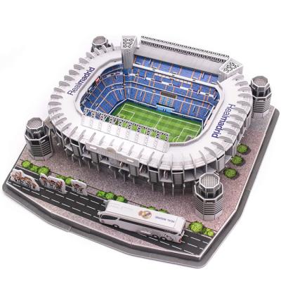 China Funny Stadium 160pcs 3D Santiago Bernabeu Kids Toy Football Stadium Educational Jigsaw Puzzle Educational Toys With Color Box for sale