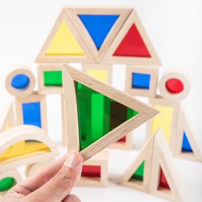 China DIY Preschool Acrylic TOY Hot Selling Durable Colorful Building Block The Wooden Toys Building Block For Children for sale