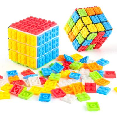 China Mini 3*3 Magic Cube Building Block Toy DIY STEAM Building Toy Set Puzzle Cube For Children Educational Toy for sale