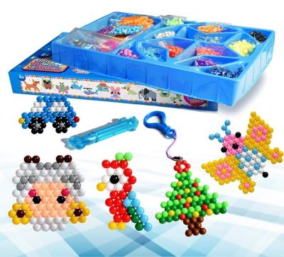 China Hot Sale PVA 2023 Handcraft 12 Colors Kids Games Aqua Water Fused Beads 3D Puzzle Diy Toys Kit With Accessories for sale