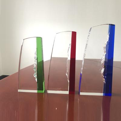 China Crystal glass processing 2020 New design crystal trophy awards plaques for sale