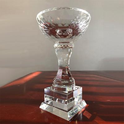 China Crystal glass processing Hot selling fashion exquisite custom styling quality souvenir crystal trophy golf for sale