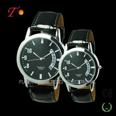 China New latest and cheap watch with PU leather couple watches for promotion for sale