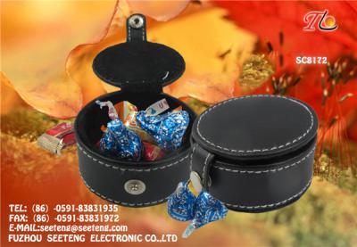 China China factory wholesale square and round PU leather candy boxes for promotion for sale