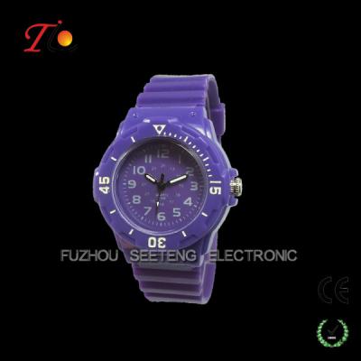 China low price and colorful watch with  PVC strap and cartono pattern as children watches for sale