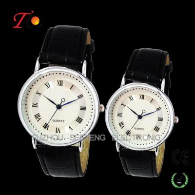 China Classical Stylish Leather Strap Quartz  Wrist Watches for Lovers/Couple for sale