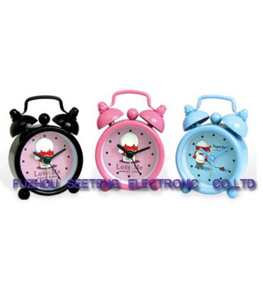 China desktop clock alarm clock lovely design plastic colorful material for sale