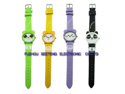 China multicolor PU carton watch lovely kid's watch for sale