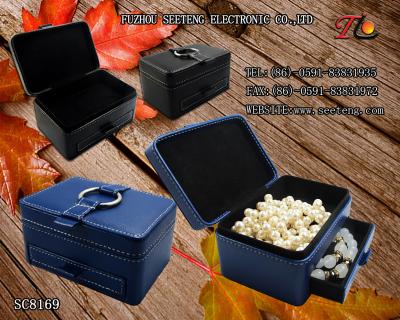 China High end and elegant PU leather jewelry box for wholesale from manufacturer for sale