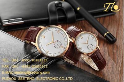 China WHOLESALE PU STRAP AND ALLOY CASE QUARTZ  WATCHES WITH DIAMOND  COUPLE WATCH for sale