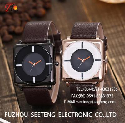 China WHOLESALE PU STRAP ALLOY CASE QUARTZ WATCHES SQUARE CASE for sale