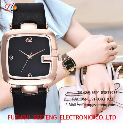 China WHOLESALE PU STRAP ALLOY CASE QUARTZ WATCHES SQUARE CASE for sale