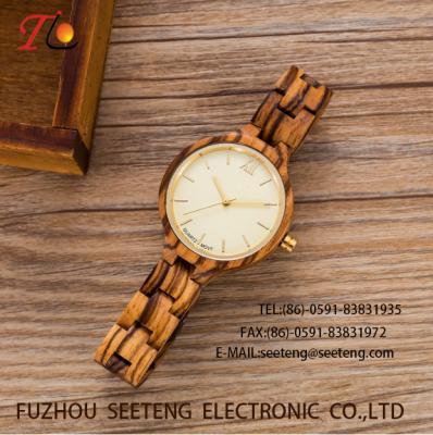 China wholesale   Pu watch  wooden watches alloy case  quartz watch fashion watch concise styleDelicate / elegant wooden strap for sale