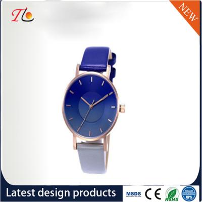 China wholesale customization Pu watch  alloy case  quartz watch fashion watch Gradient blue watch elegant style Monochrome for sale