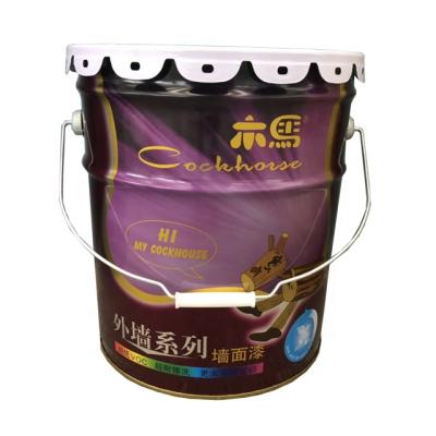 China Durable 20 Liter Mental Tin Galvanized Paint Pail Bucket With Lock Ring Lid for sale