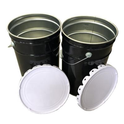 China Durable 25L Round Metal Pail/Pail/Barrel/Drums Manufacture Empty Metal Tin Paint Bucket and Drums in Round Shape for sale