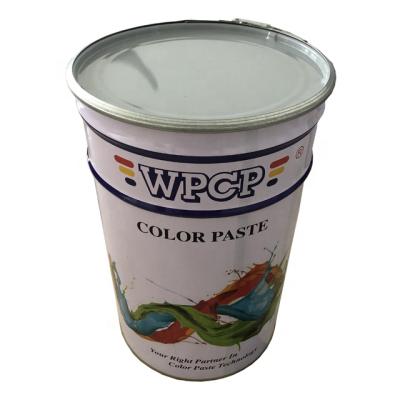 China Factory price durable 25 liter tin paint bucket with flower lid for sale